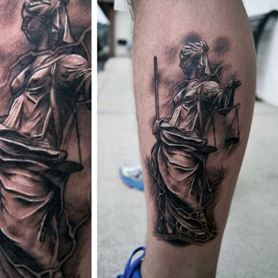 40 Lady Justice Tattoo Designs For Men - Impartial Scale Ideas