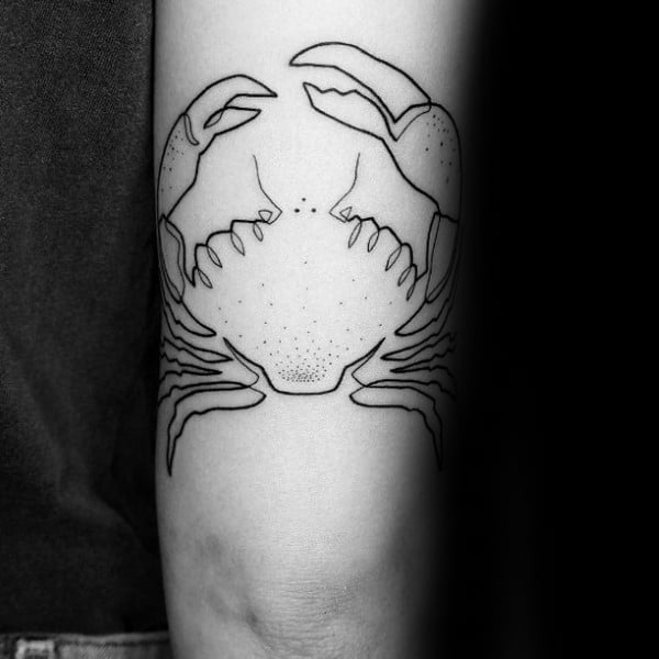 Minimalist Mens Crab Tricep Tattoos