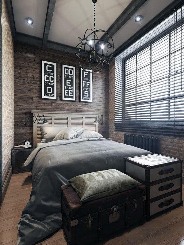 Bedroom With Overhead Lighting And Bedside Lamps