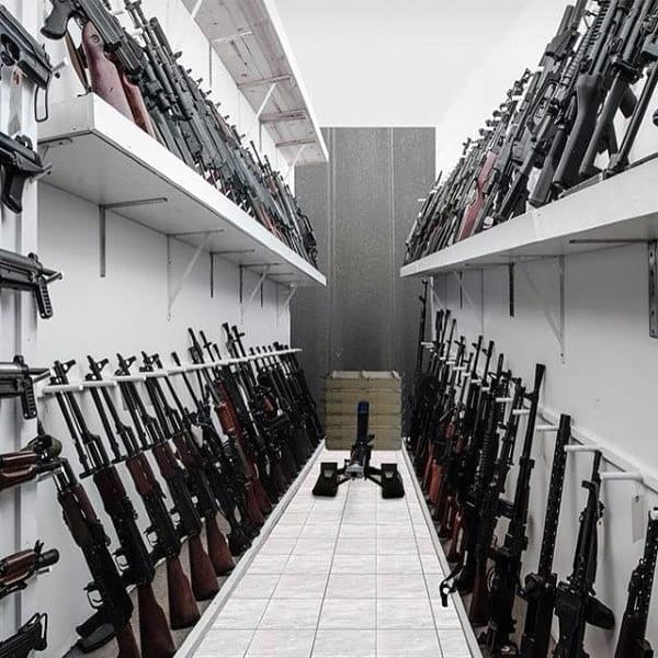 Modern Custom Gun Room With White Walls