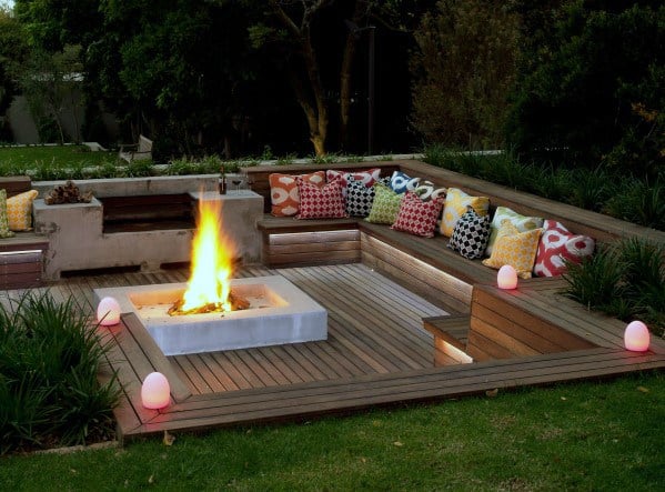 Top 50 Best Deck Fire Pit Ideas – Wood Safe Designs – OBSiGeN
