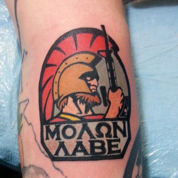 30 Molon Labe Tattoo Designs For Men - Tactical Ink Ideas