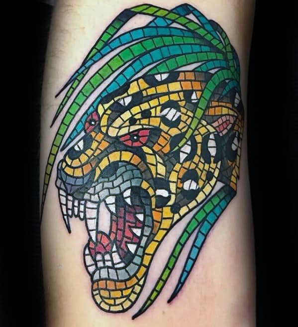 50 Mosaic Tattoo Designs For Men Decorative Ink Ideas