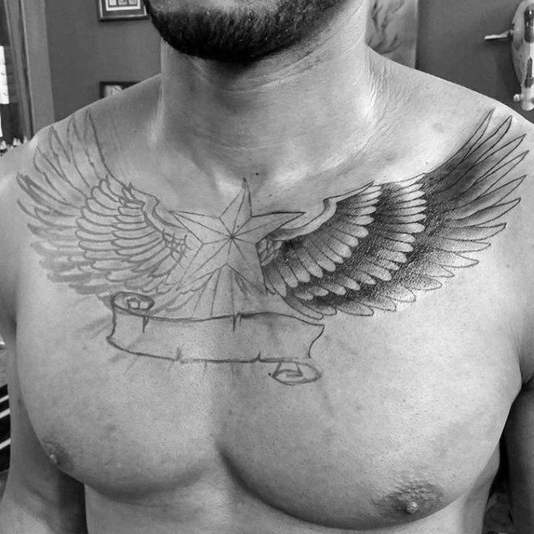 Star With Angel Wings Tattoo 116