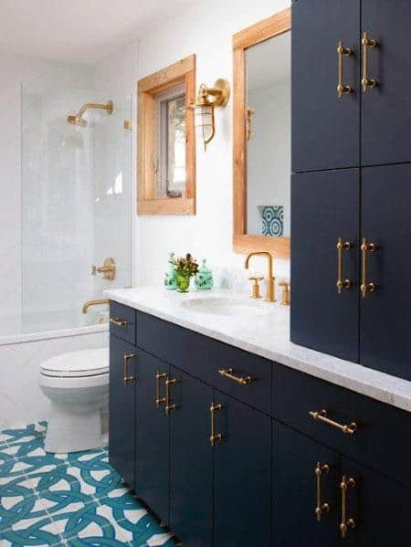 Navy Blue Bathroom Vanity Design Inspiration