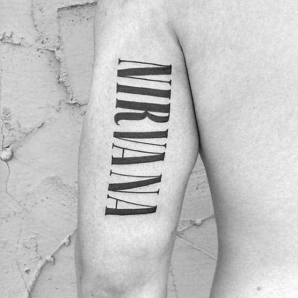 Nirvana Tricep Back Of Arm Tattoos For Gentlemen