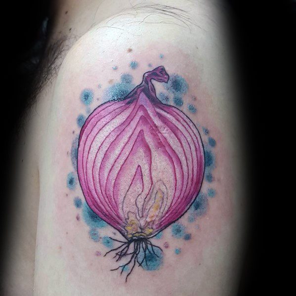 60 Onion Tattoo Ideas For Men Layered Vegetable Designs