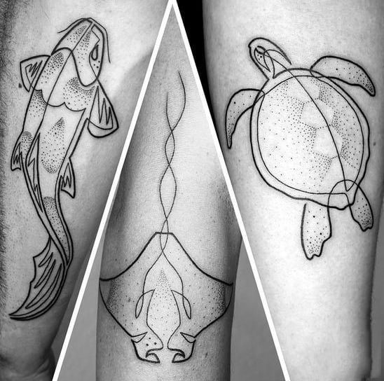 Outline Stingray Tattoos For Men On Forearm