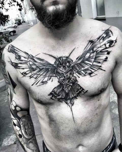 40 Wing Chest Tattoo Designs For Men - Freedom Ink Ideas