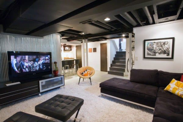 Top 60 Best Basement Ceiling Ideas Downstairs Finishing