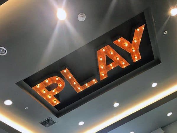 Play Bulb Light On Ceiling Gaming Man Cave