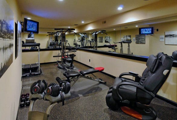 Private Indoor Basement Home Gym For Guys
