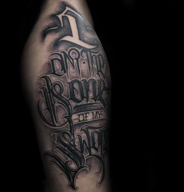 90 Script Tattoos For Men - Cursive Ink Design Ideas