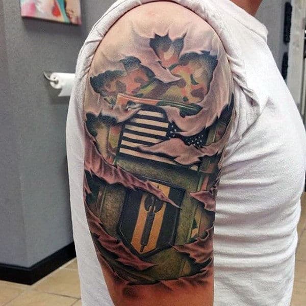 40 Camo Tattoo Designs For Men - Cool Camouflage Ideas