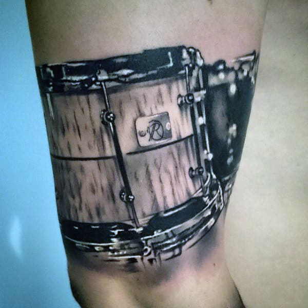 70 Drum Tattoos For Men  Musical Instrument Design Ideas