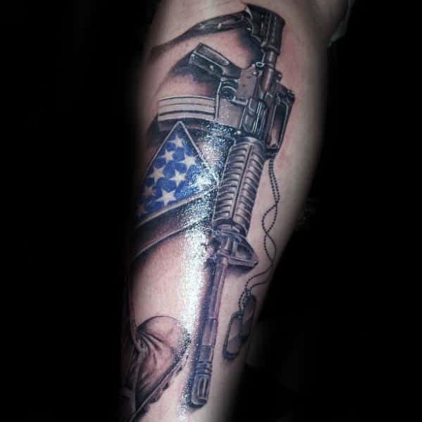 50 Fallen Soldier Tattoo Designs For Men Memorial Ideas