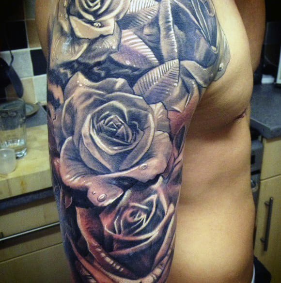 Top 35 Best Rose Tattoos For Men - An Intricate Flower