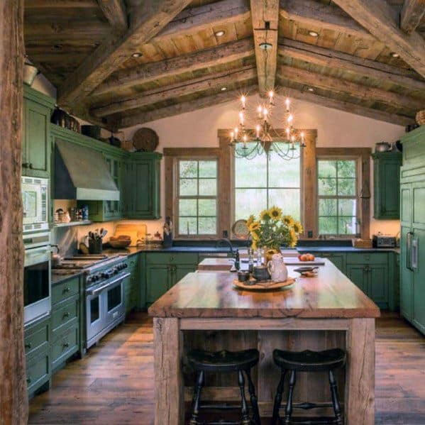 rustic ceiling kitchen cabinets interior designs decor country farmhouse tweet