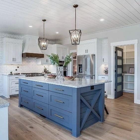 20 Refreshing Blue Kitchen Design Ideas - Rilane