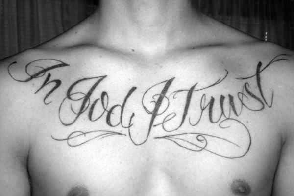 20 In God We Trust Tattoo Designs For Men - Motto Ink Ideas