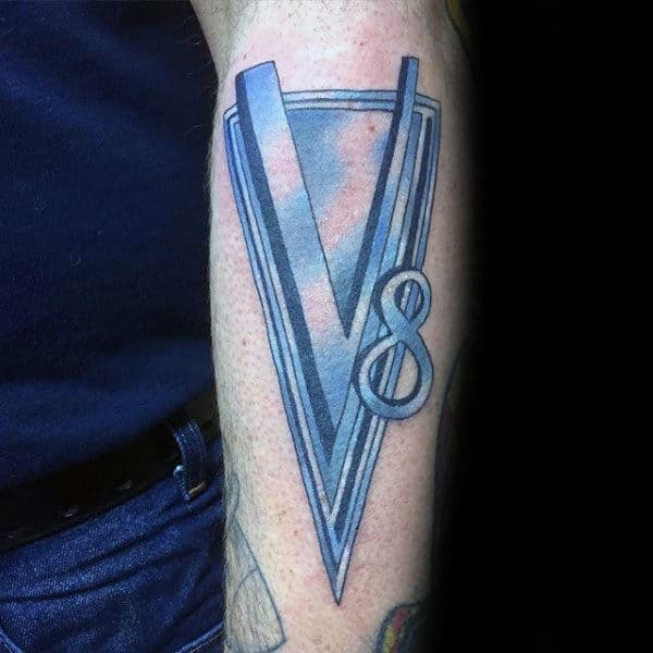 40 V8 Tattoo Designs For Men - Manly Machinery Ink Ideas