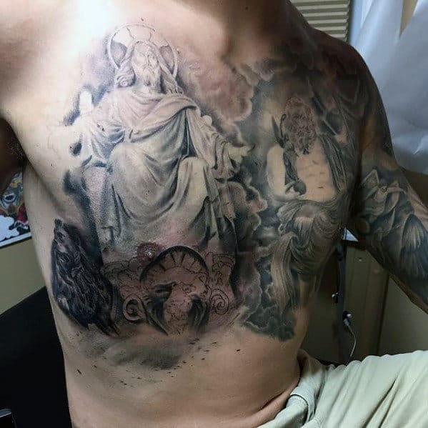 40 Jesus Chest Tattoo Designs For Men - Chris Ink Ideas