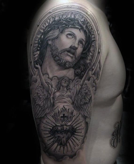 60 Jesus Arm Tattoo Designs For Men  Religious Ink Ideas