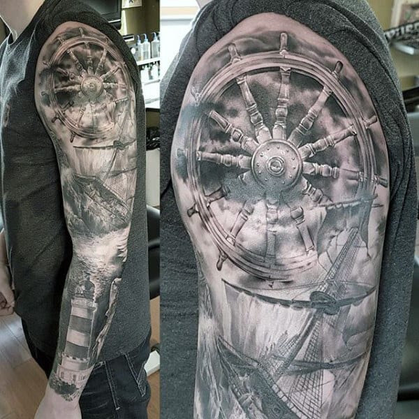 100 Nautical Tattoos For Men - Slick Seafaring Design Ideas