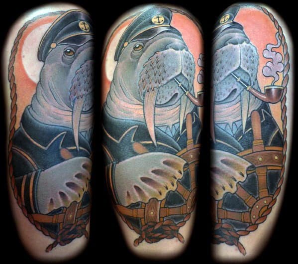 40 Walrus Tattoo Designs For Men Marine Mammal Ink Ideas