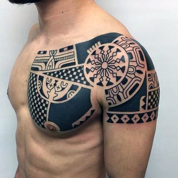 80 Tribal Shoulder Tattoos For Men  Masculine Design Ideas