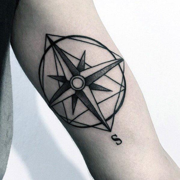 Simple Compass Tattoo Designs For Men