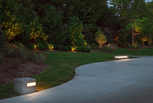top 40 best driveway lighting ideas - landscaping designs