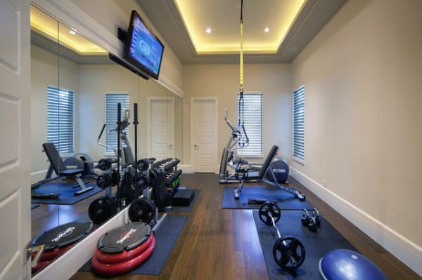 Small Private Home Gym Design Traditional