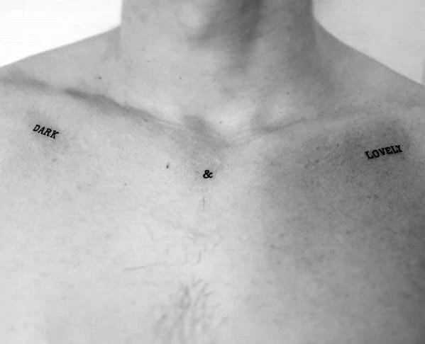 [Download 40+] Simple Chest Tattoos For Men Words