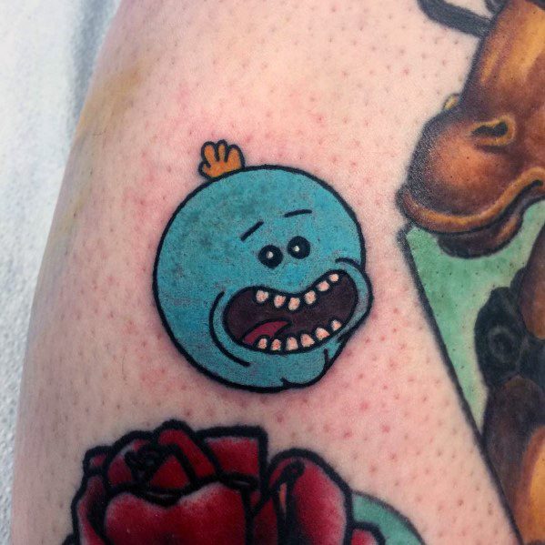 30 Mr Meeseeks Tattoo Ideas For Men - Rick And Morty Designs