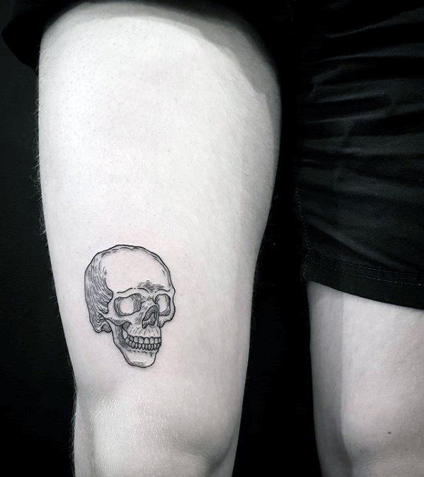 40 Simple Skull Tattoos For Men - Bone Ink Design Ideas