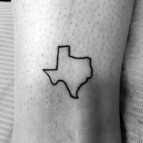 Small Simple Texas State Outline Mens Wrist Tattoos.
