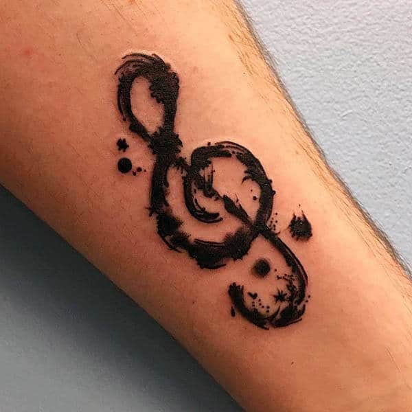 80 Treble Clef Tattoo Designs For Men - Musical Ink Ideas