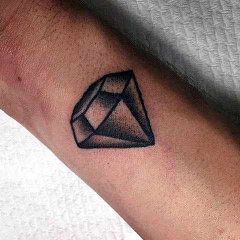 Small Wrist Male Diamond Traditional Shaded Black And Grey Tattoos