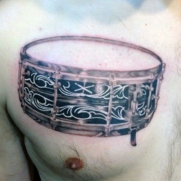 70 Drum Tattoos For Men - Musical Instrument Design Ideas