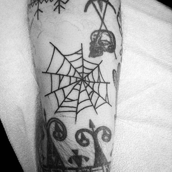Spider Web Male Filler Tattoo Ideas