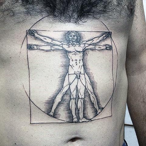 50 Vitruvian Man Tattoo Designs For Men - Da Vinci Ink Ideas