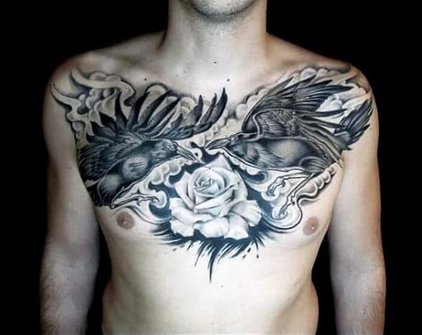 100 Raven Tattoo Designs For Men - Scavenge Sooty Bird Ink