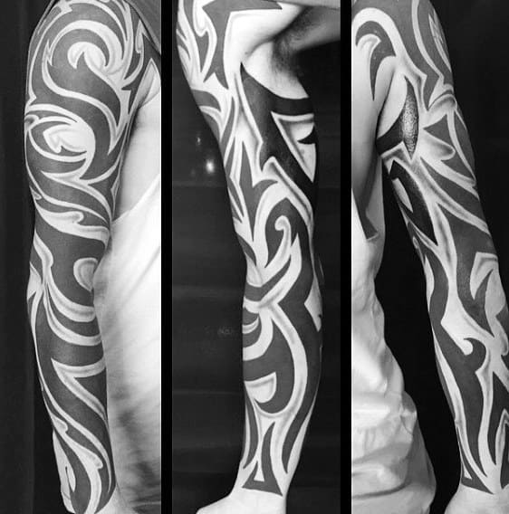 90 Tribal Sleeve Tattoos For Men - Manly Arm Design Ideas