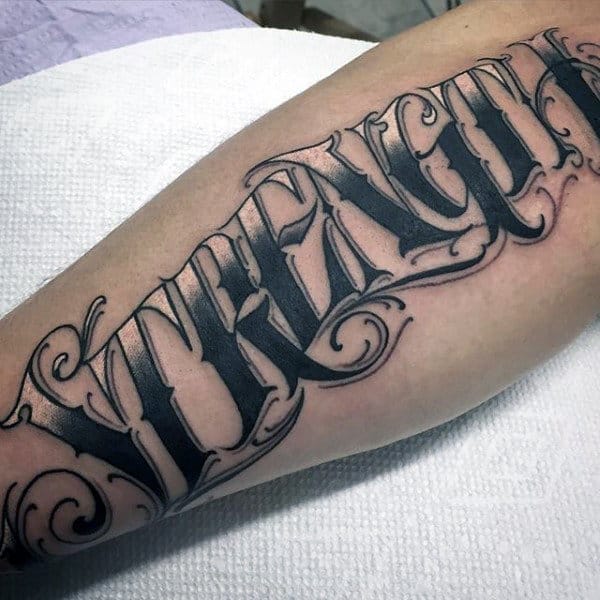 75 Tattoo Lettering Designs For Men - Manly Inscribed Ink Ideas