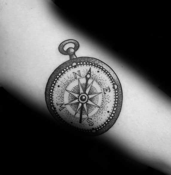 Stylish Mens Simple Compass Tattoos