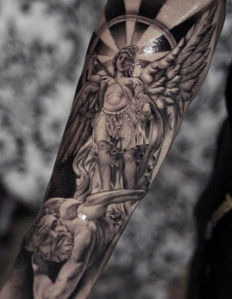 75 St Michael Tattoo Designs For Men - Archangel And Prince