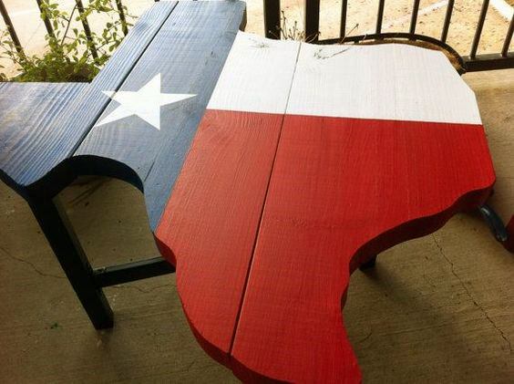 Texas State Flag Shaped Wood Coffee Table Guys Cheap Man Cave Ideas