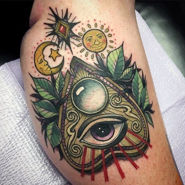 40 Planchette Tattoo Designs For Men Ouija Board Ink Ideas