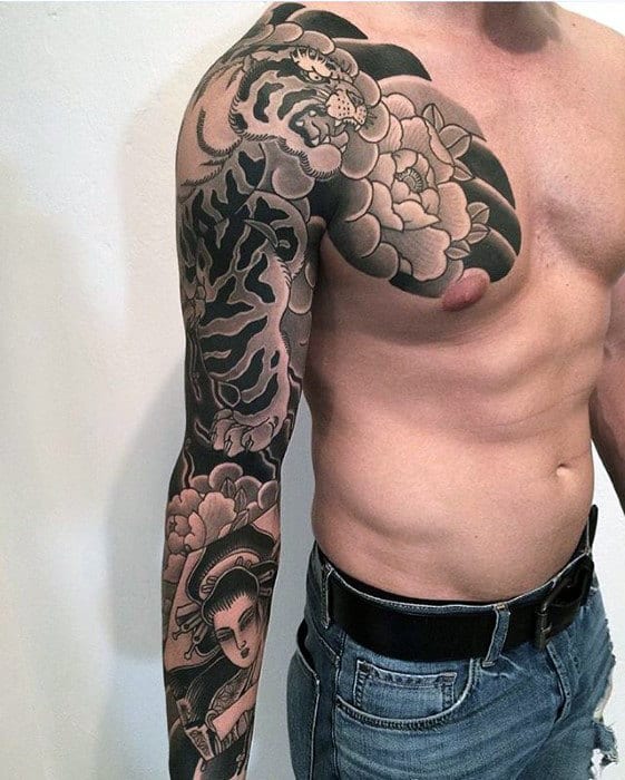 50 Japanese Chest Tattoos For Men Masculine Design Ideas